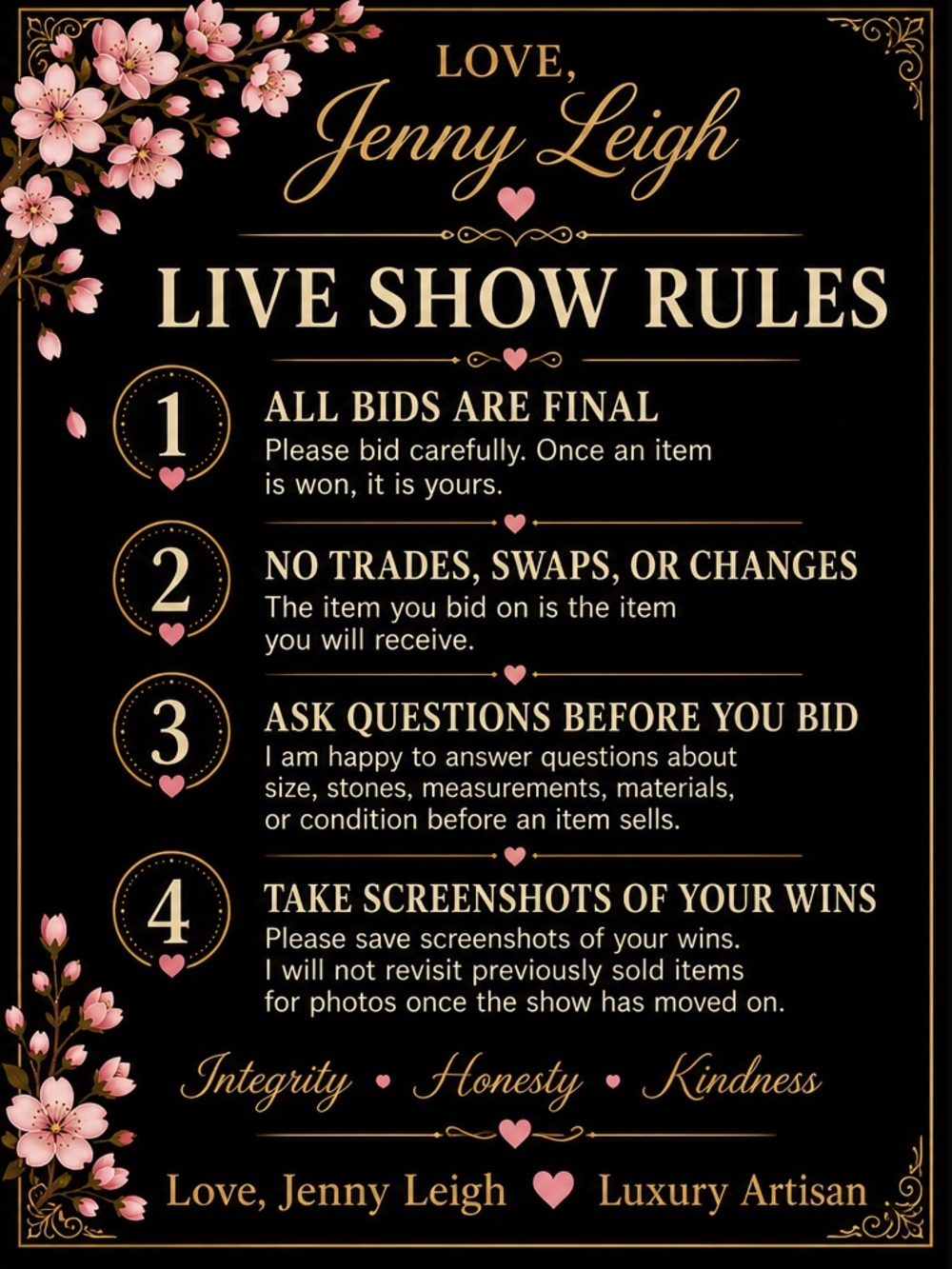 LIVE SHOW RULES & COMMUNITY & HOUSE POLICIES